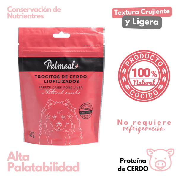 Petmeal Snack Liofilizado para Perros - Hígado de Cerdo